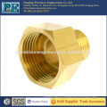 Custom cnc machining brass threaded pipe fitting